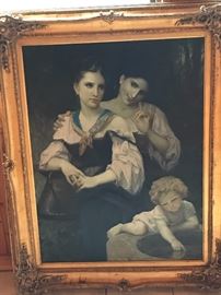 Large Framed Gorgeous Three Figure 
Painting.