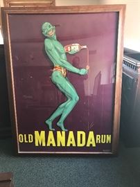 Old Large Manada  Rum Poster.