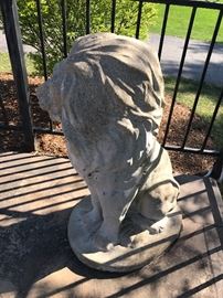 Pair of Three and a half Ft Concrete Lions.