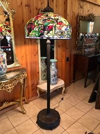 Beautiful Leaded Glass and Bronze Lamp.