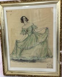 Arthur Grunenberg Costume Sketch for Anna Pavlova