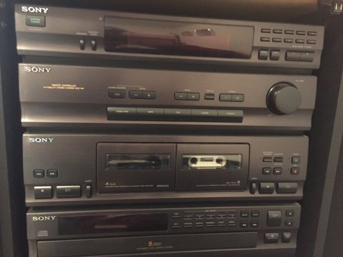 Vintage Sony HCD-441 Components ( 5 disc CD changer, dual cassette tape deck, tuner)