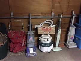 Hiking Back Pack, Hoover Steam Vac Heated Cleaning, Kenmore Heavy Duty Carpet Cleaner, Bissell Steam Mop, Kenmore Drytech.