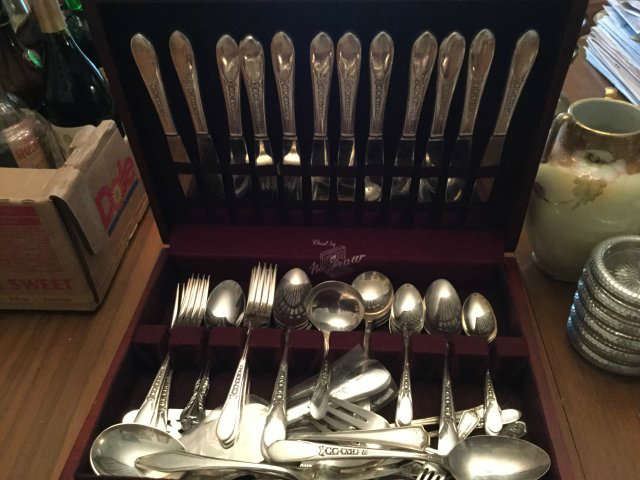 Service for 12 silver plate