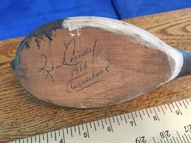 Small signed wood duck decoy
