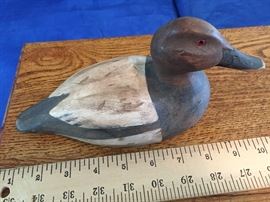Small signed wood duck decoy