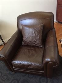 Eddie Bauer leather sofa & pottery barn living room furniture (these pieces are located at our client's house in Chantilly, please email for an appointment to see this set)