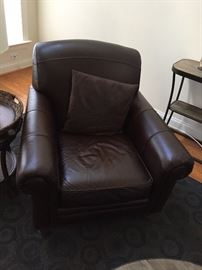 Eddie Bauer leather sofa & pottery barn living room furniture (these pieces are located at our client's house in Chantilly, please email for an appointment to see this set)