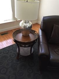 Eddie Bauer leather sofa & pottery barn living room furniture (these pieces are located at our client's house in Chantilly, please email for an appointment to see this set)