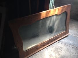 Antique oak framed mirror