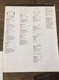 Price list for Bogart collection