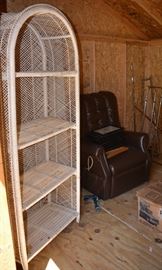 Wicker shelves and lazy boy