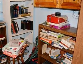 books and vintage board games