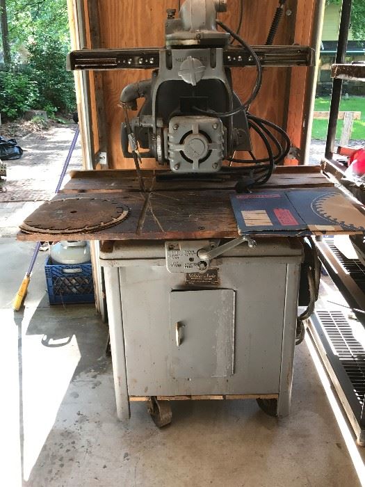 Nice commercial Radial Arm Saw, this item is being offered for sale before the sale dates, just contact Mike 