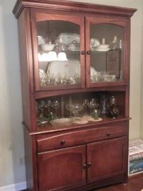 CABINET FILLED WITH VINTAGE CHINA & GLASSWARE