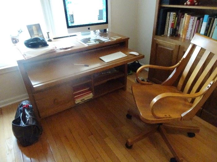 Desk with File Cabinet - 48"L X 24"W X 30"H 