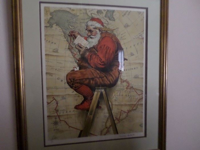 Norman Rockwell, "Santa"   20/300  Signed in Pencil,    $ 2, 950