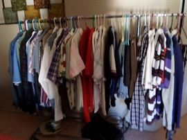 Mens' Golf shirts & Sports Shirts-3/$ 10  size Medium , Ties $ 1,  Sport Coats $ 10