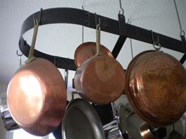 Copper pots(pot rack not avail for sale)