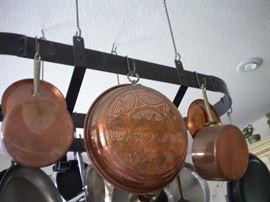 Copper pots(pot rack not avail for sale)
