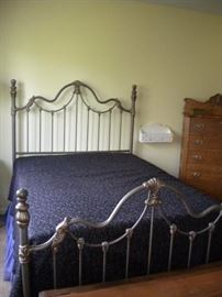 Ornate metal bed frame...full bed and mattress