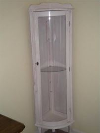 white corner curio cabinet