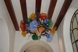 ARTISAN CRAFTED ART GLASS CHANDELIER - HEIGHT:  42"  WIDTH:  WIDTH:  60"