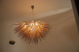 ARTISAN CRAFTED ART GLASS CHANDELIER - HEIGHT:  42"  WIDTH:  65"  -  OVER 500 INDIVIDUAL PIECES OF HAND BLOWN ART GLASS MAKE THIS AN EXCEPTIONAL LIGHT