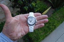 CHANEL J12 MAN'S WATCH WITH BLACK DIAMOND BEZEL.  ORIGINAL COST WAS $10K +.