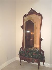 FRENCH MIRROR WITH PLANTER.  HEIGHT:  8' TALL