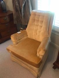 #32 (2) Highland House yellow button back chairs $75 ea