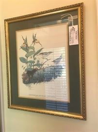 #5 H. Conner water thrushes and yellow ladies slipper signed and numbered print $75