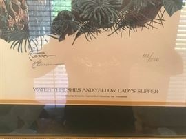 #5 H. Conner water thrushes and yellow ladies slipper signed and numbered print $75