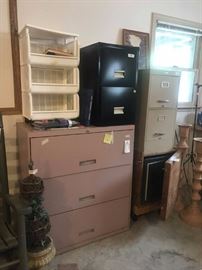 #68 Lateral 3 drawer filing cabinet $50                             #69 Sentry safe w/wood cabinet w/door on wheels 18x29t $125