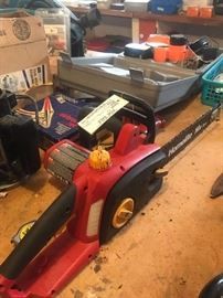 #77 Homelite chain saw electric 14" $65