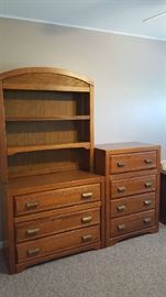 Three drawer dresser with hutch - $100   Four drawer dresser - $60