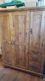 Wood cabinet/TV media center with handy drawers $100