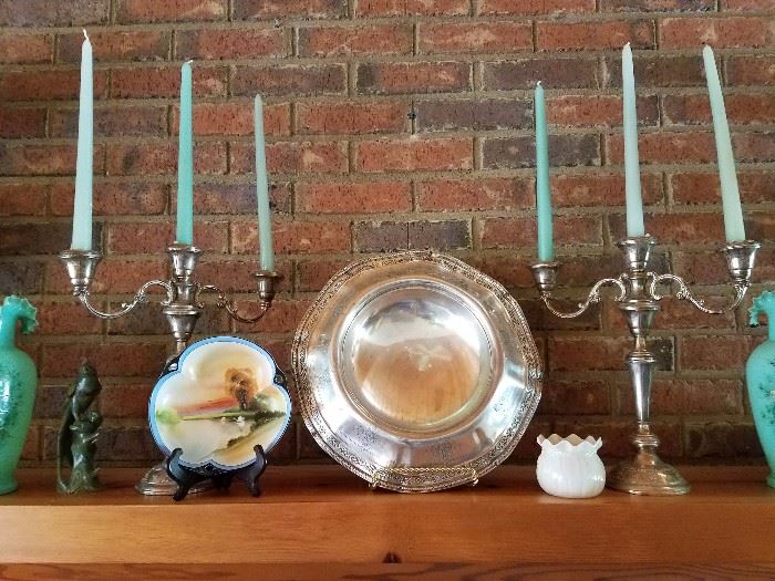 STerling silver candelabras, sterling silver centerpiece bowl louie IV from dated 1913