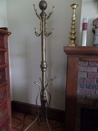 Brass hall tree