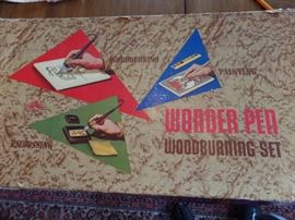 Old wood burning set in original box