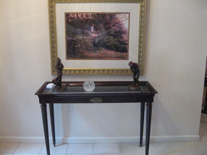 Bombay Entry Table/Sofa Table with One of the Many Beautiful Pictures/Set of Golfers...