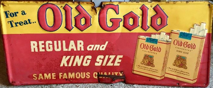Old Gold Metal Sign 1930's