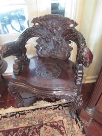 Carved oriental chair