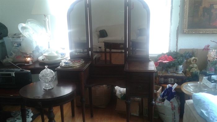 vintage tables, end tables, hall tables and vanity