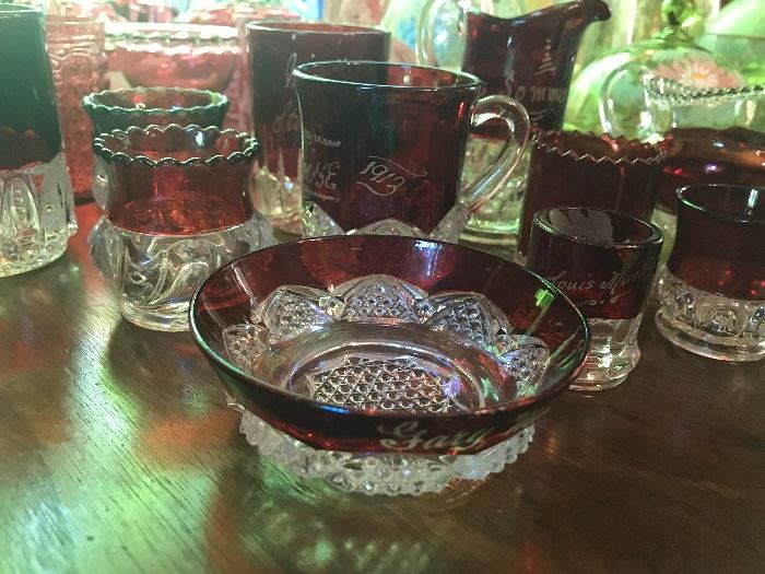 Ruby Red Souvenir glassware 
