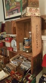 Vintage crates, post cards and more!