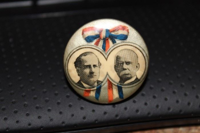 William Jennings Bryan and Adail Stevenson political button made by Whitehead and Hoag