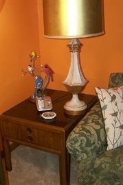 pair end tables and lamp-birds not for sale