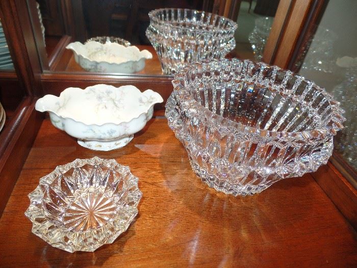 Large, heavy crystal bowl