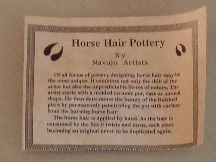 Horse Hair Pottery by Navajo Artists